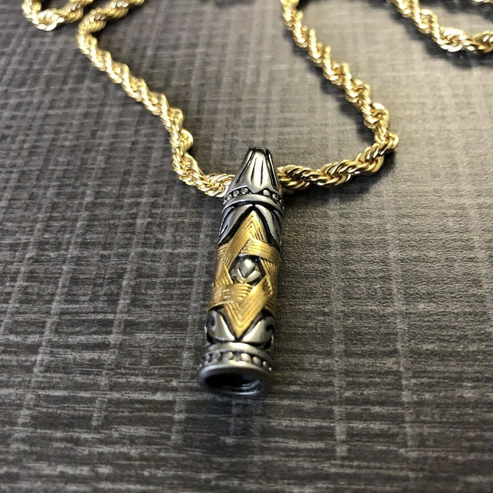 Custom 14kt Stamped Star of David Pendant 24" - Picture 3 of 3